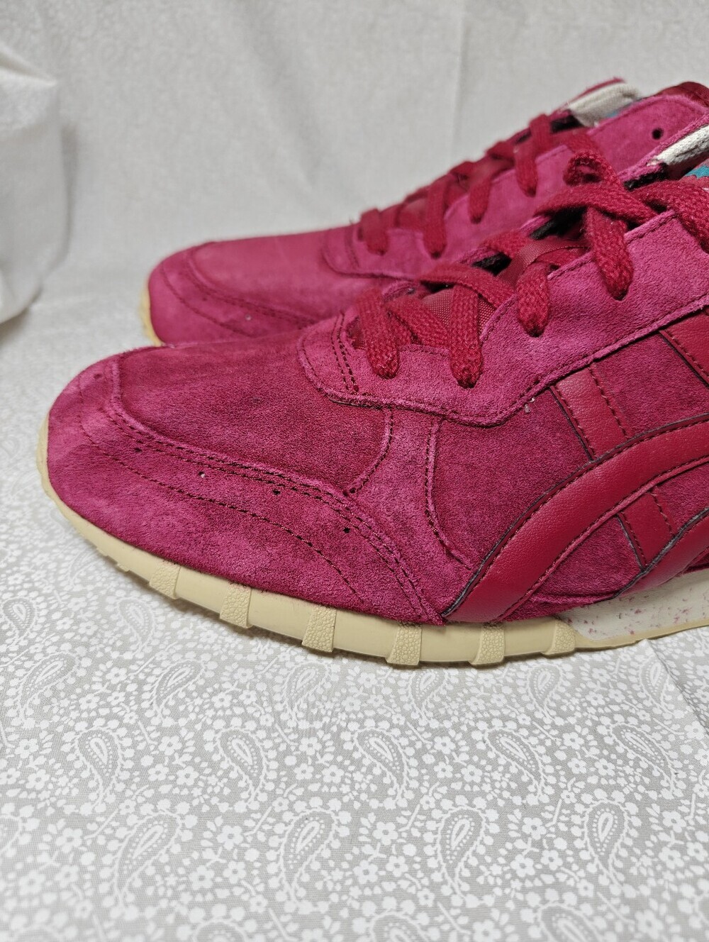 Onitsuka Tiger Colorado Eighty-Five Burgundy Suede Retro Sneakers Men's Sz 12 - Picture 5 of 10